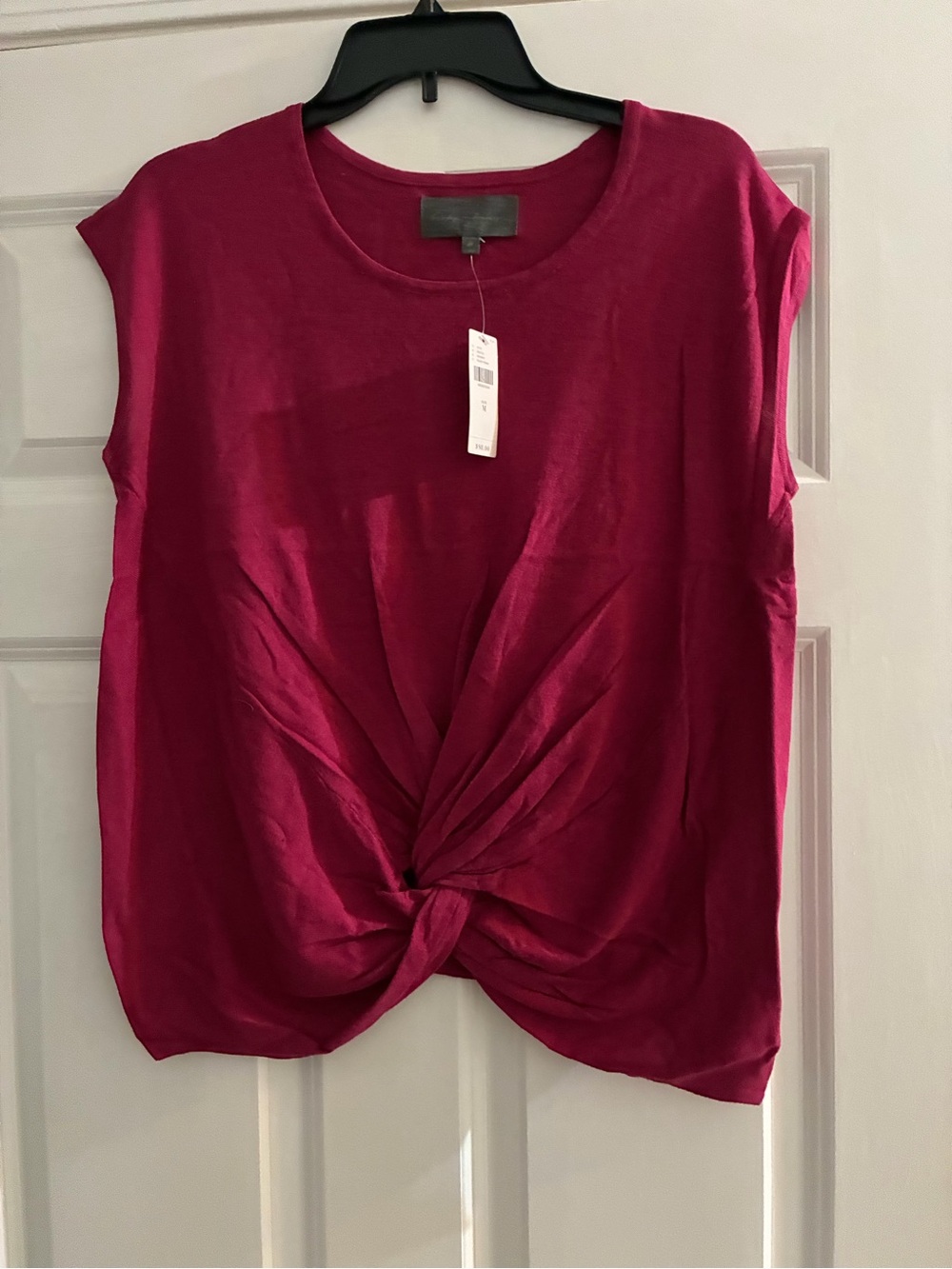 Sunday in Brooklyn by Anthropologie had Knot-Front Sleeveless Top in Raspberry